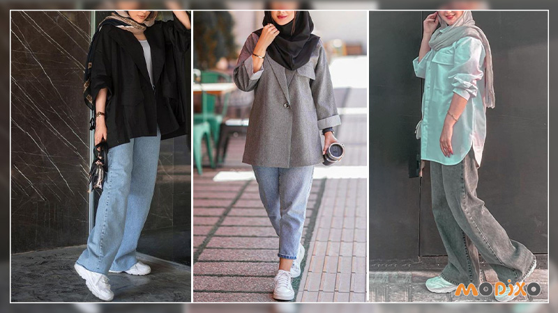 انواع استایل دخترانه دانشجویی با شلوار جین