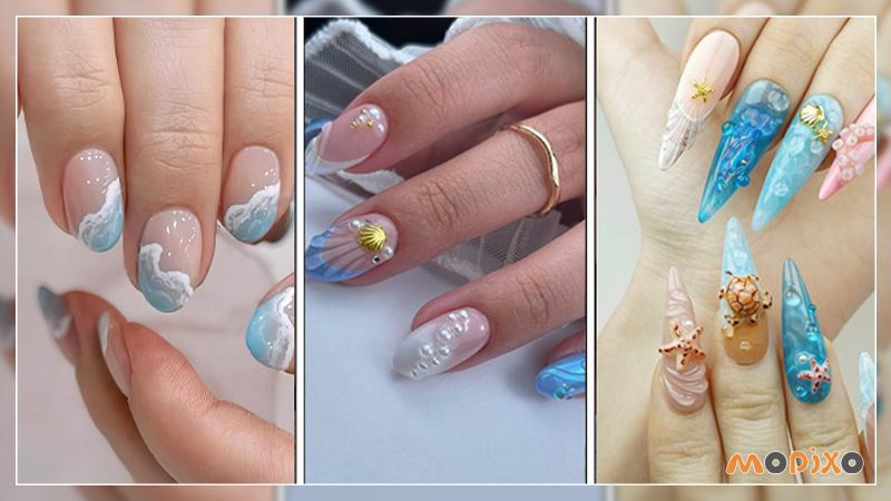 25 مدل طرح ناخن با ایده گرفتن از دریا و اقیانوس ( جدید 2025)