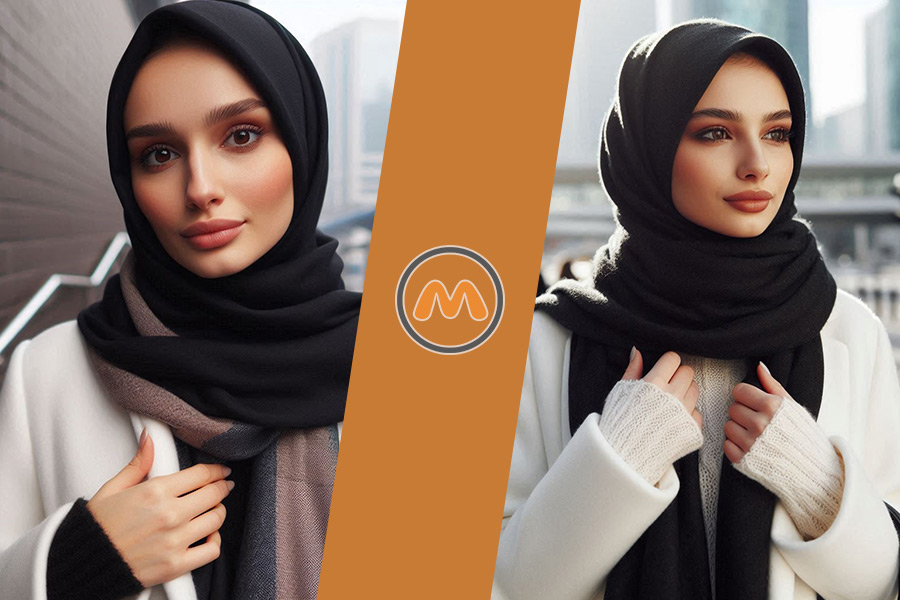 بهترین رنگ‌ های شال و روسری برای ست کردن با مانتوی سفید 1
