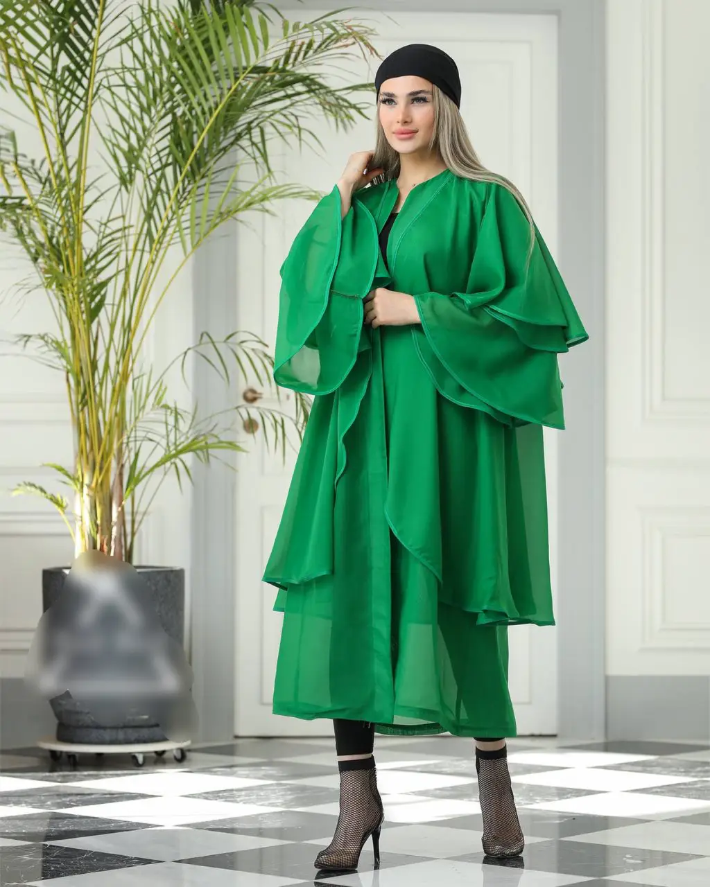 مانتو حریر دو لایه