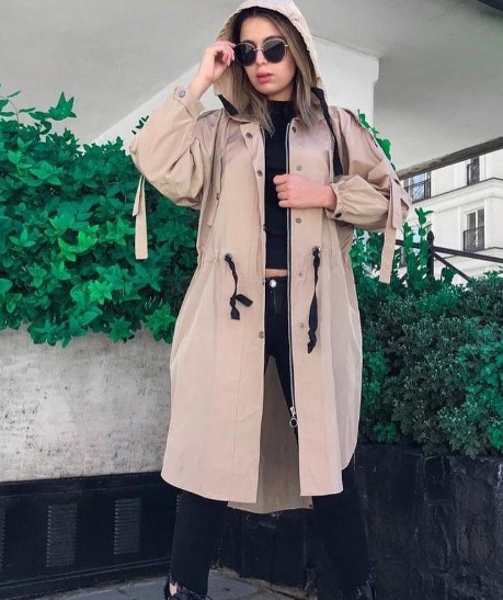 مانتو کوتاه ساده با کلاه