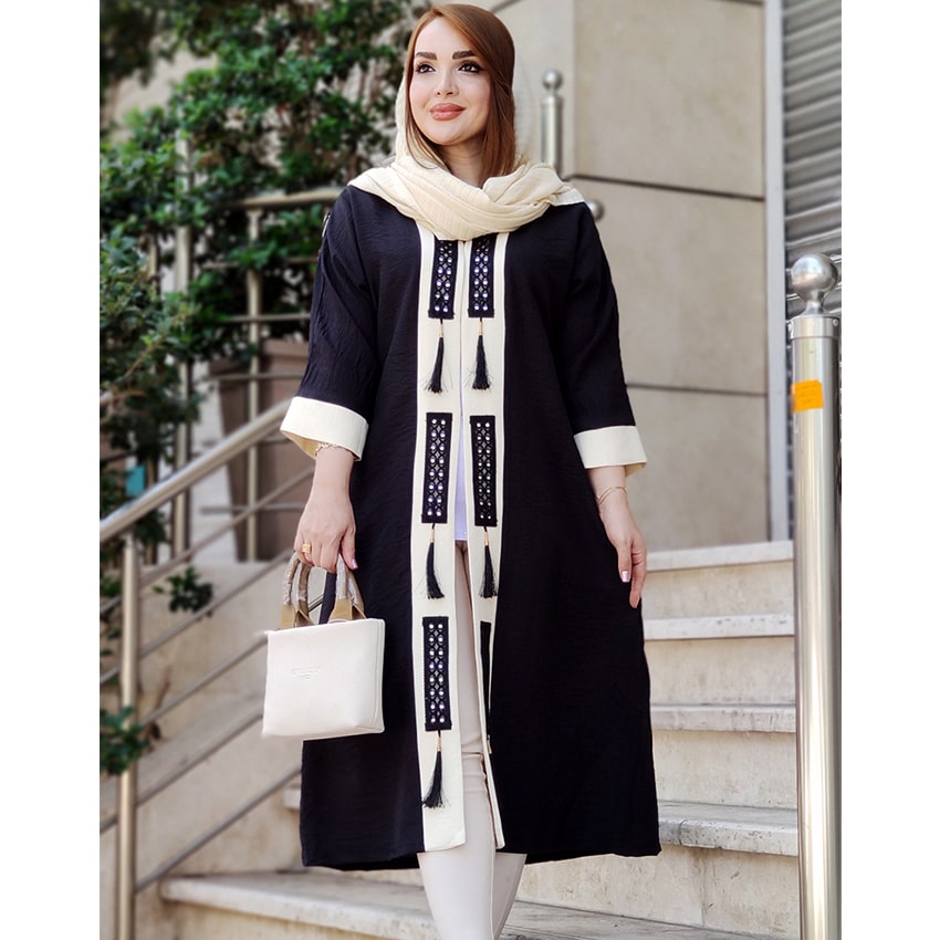 مانتو بلند ریشهدار یا منگولهدار