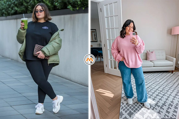 ایده تیپ پاییزی زنانه برای فرم اندام سیبی شکل