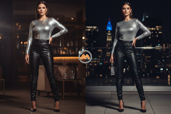 بادی سورمه‌ای با شلوار سفید