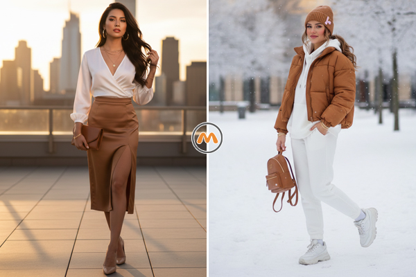 ترکیب سفید با رنگ عسلی