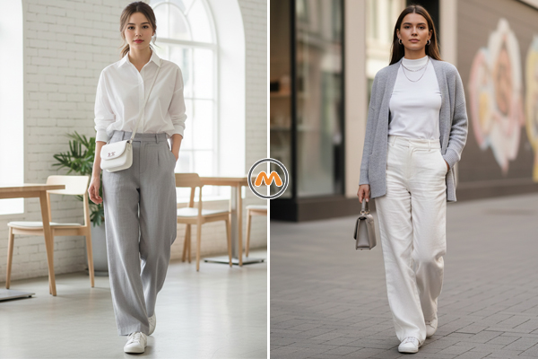 ترکیب رنگ سفید و طوسی