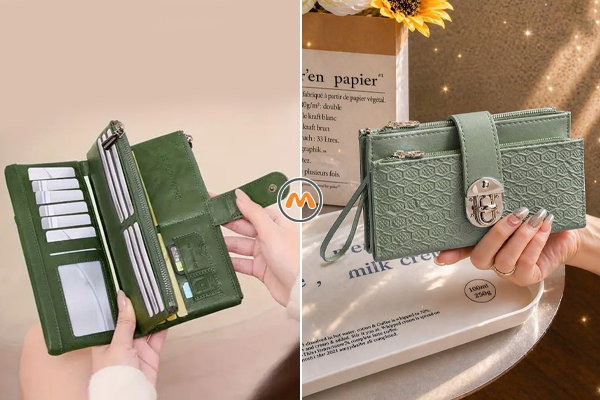 کیف پول زنانه زیبا  سبز سدری